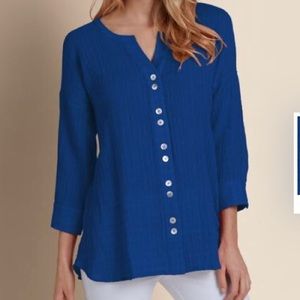 Soft Surroundings // Crinkled Gauze Shirt